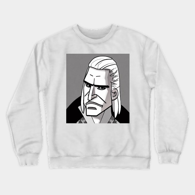 Cartoony Geralt of Rivia Crewneck Sweatshirt by mirsinho